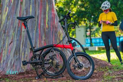 Bicicleta plegable Avro Foldie – 16 pulgadas, 9 velocidades, freno de disco