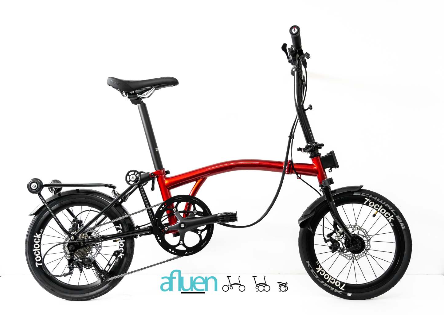 Bicicleta plegable Avro Foldie – 16 pulgadas, 9 velocidades, freno de disco