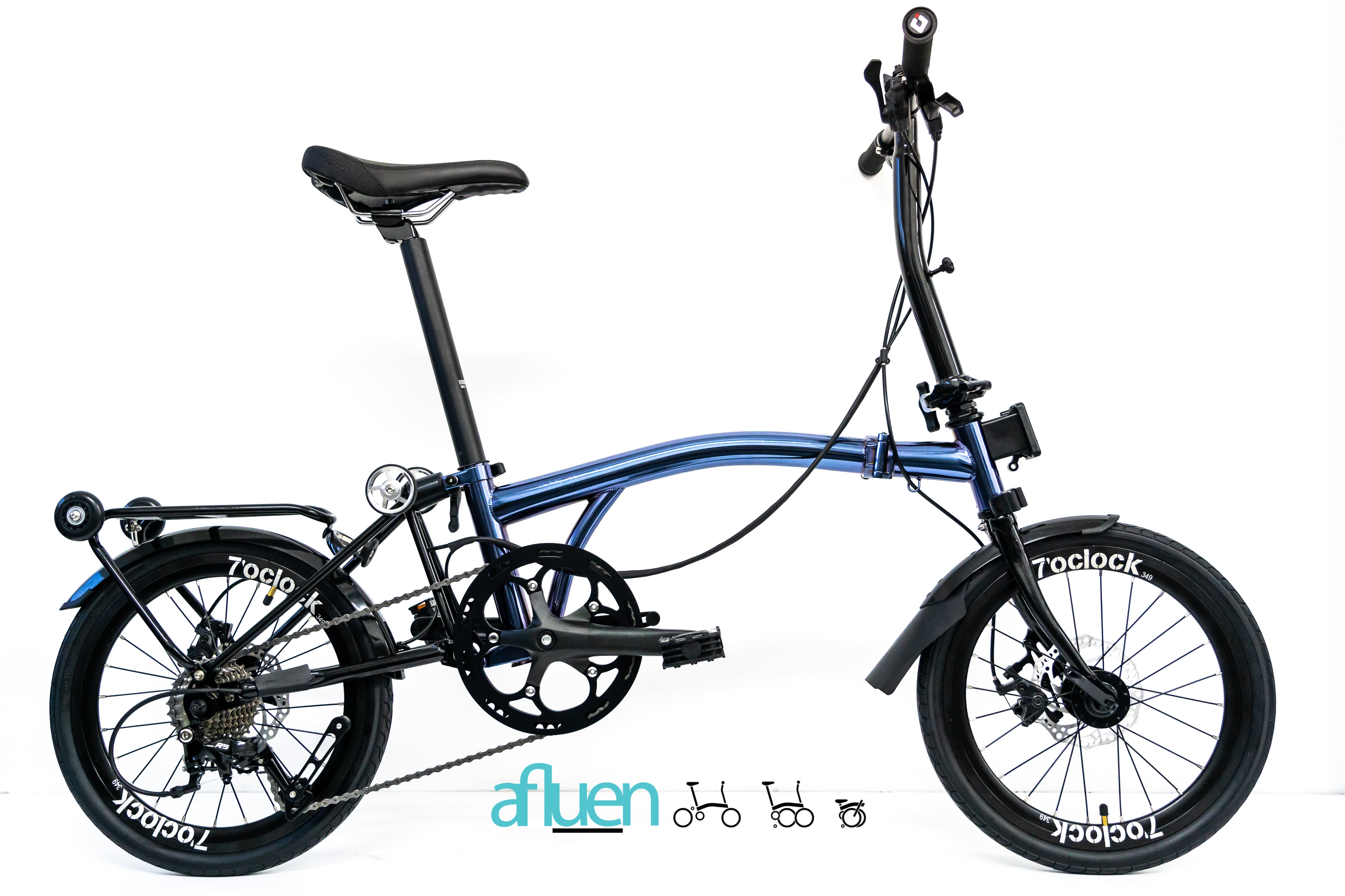 Bicicleta plegable Avro Foldie – 16 pulgadas, 9 velocidades, freno de disco