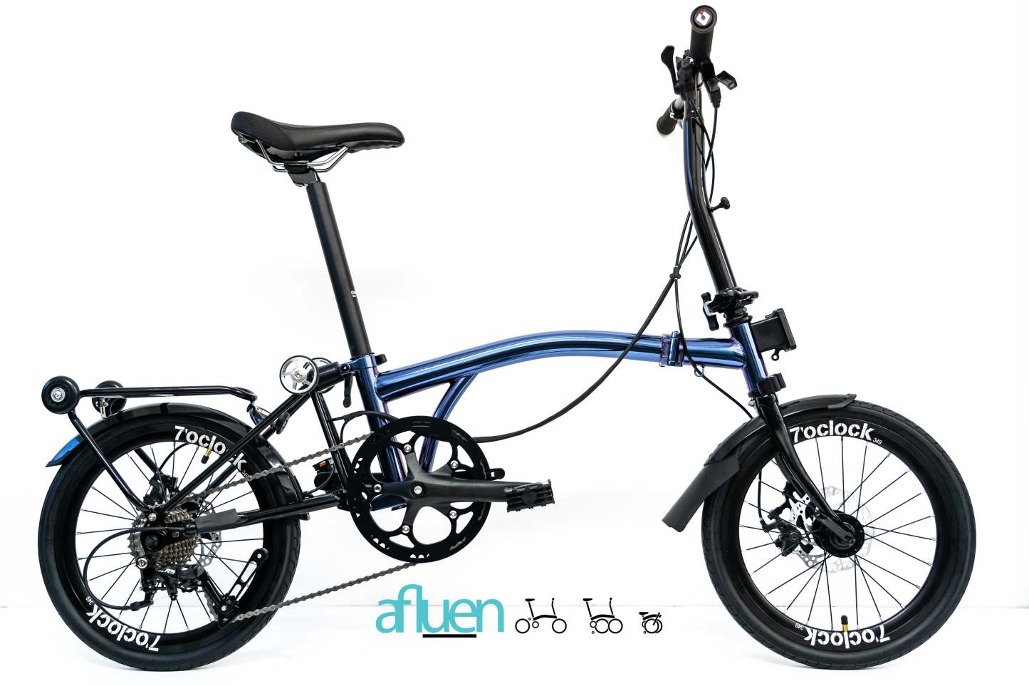 Bicicleta plegable Avro Foldie – 16 pulgadas, 9 velocidades, freno de disco