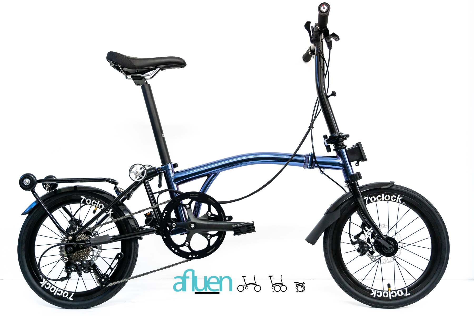 Bicicleta plegable Avro Foldie – 16 pulgadas, 9 velocidades, freno de disco
