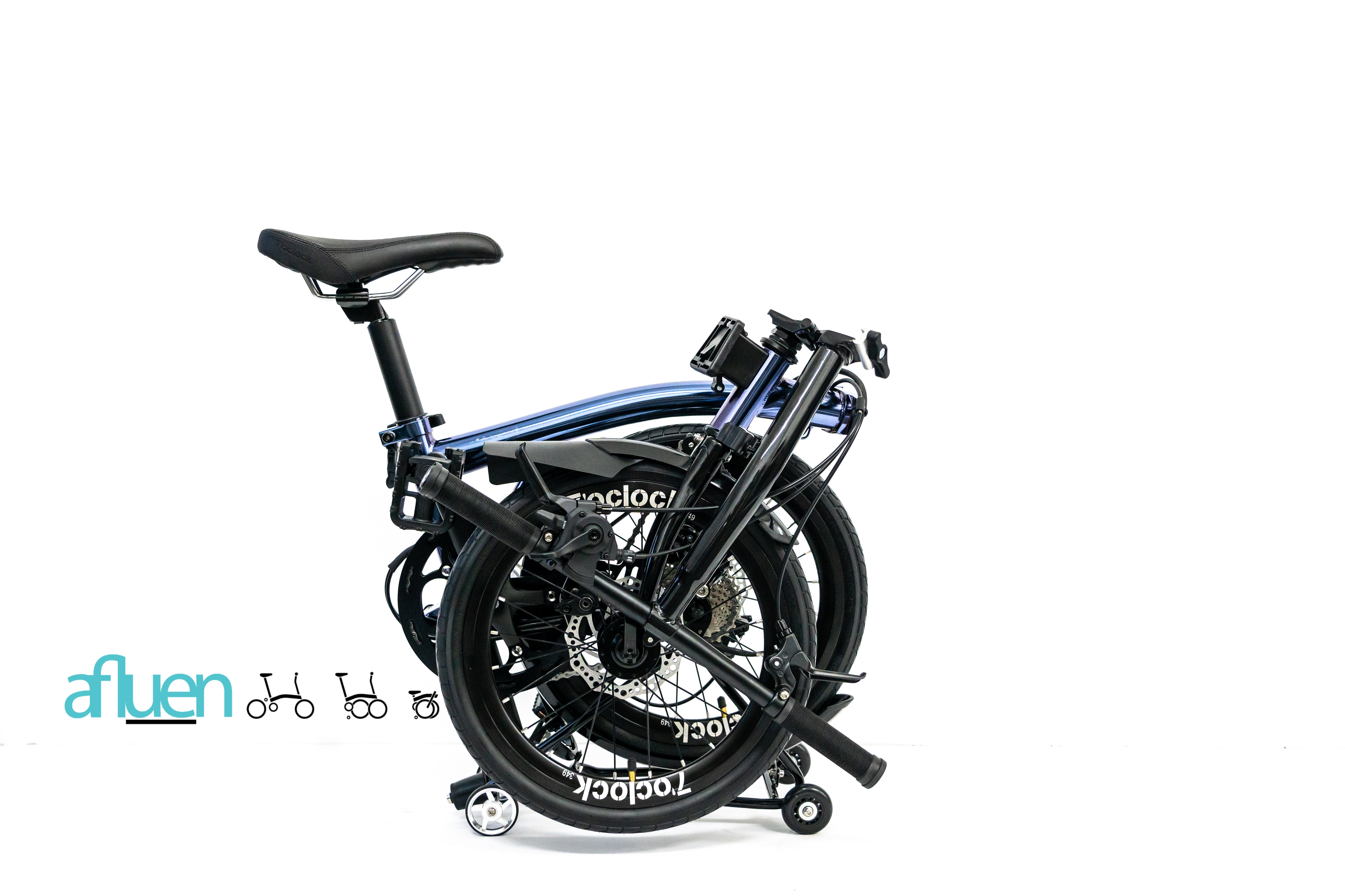 Bicicleta plegable Avro Foldie – 16 pulgadas, 9 velocidades, freno de disco