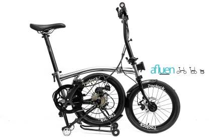 Bicicleta plegable Avro Foldie – 16 pulgadas, 9 velocidades, freno de disco