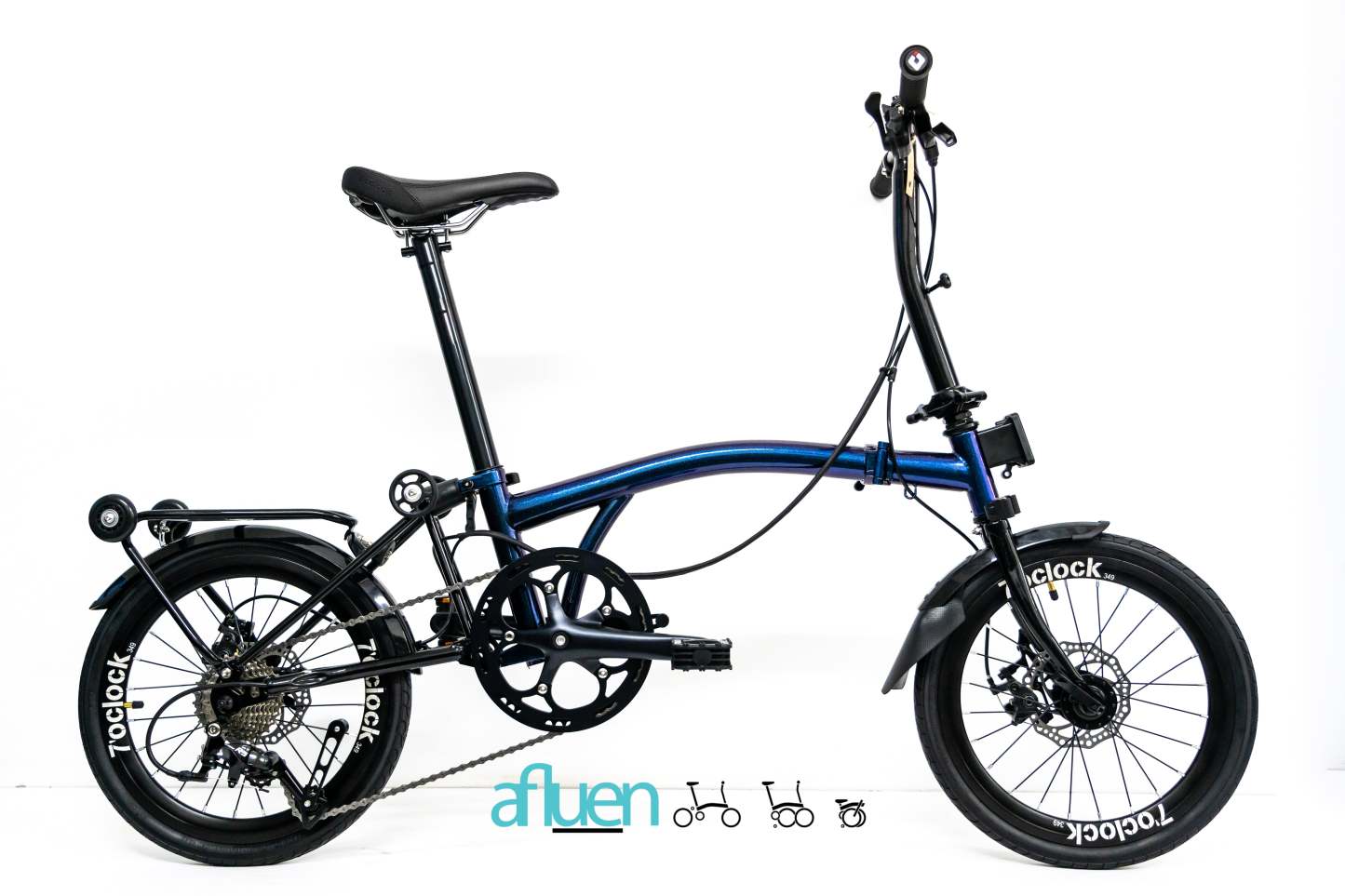 Bicicleta plegable Avro Foldie – 16 pulgadas, 9 velocidades, freno de disco