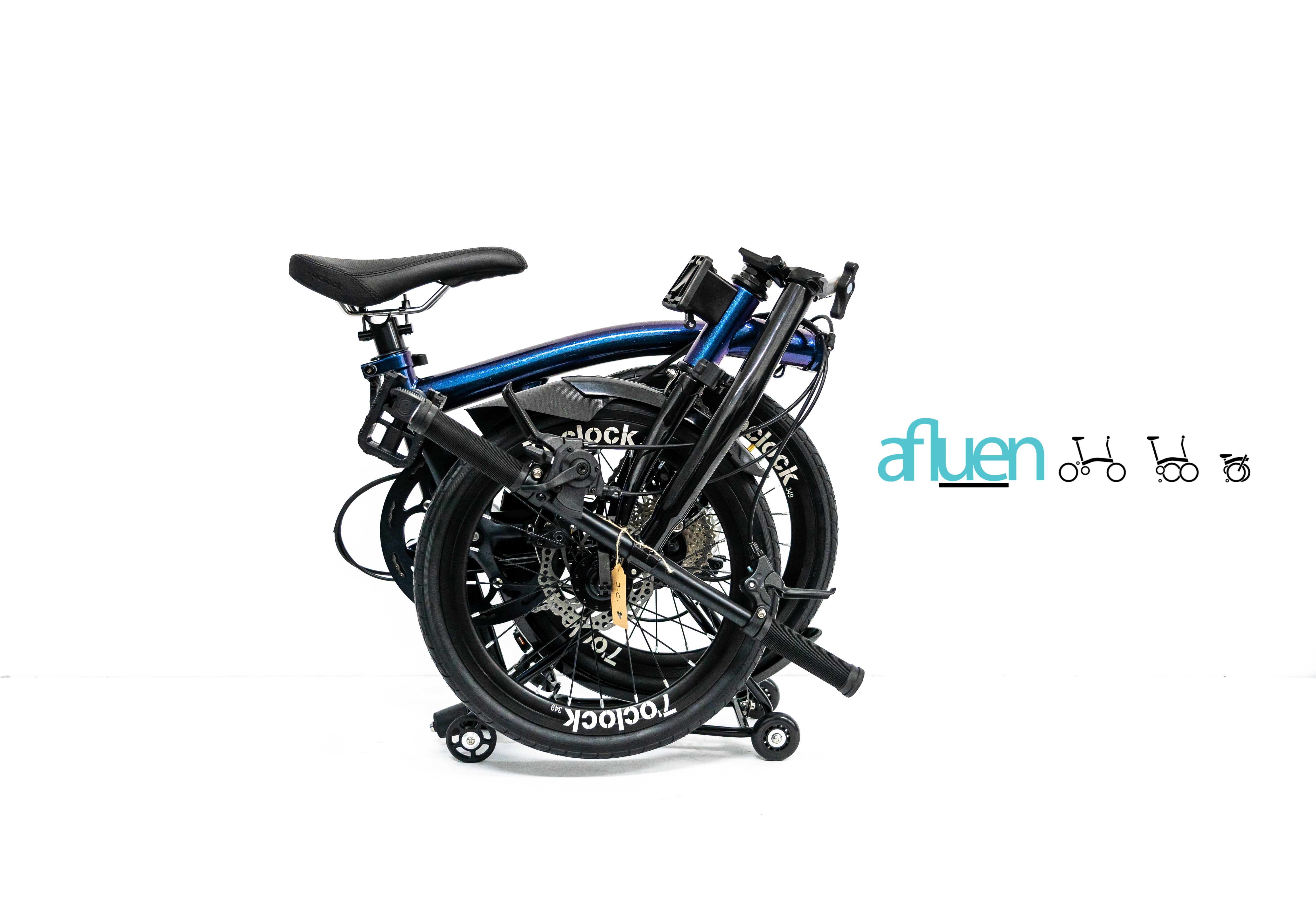 Bicicleta plegable Avro Foldie – 16 pulgadas, 9 velocidades, freno de disco