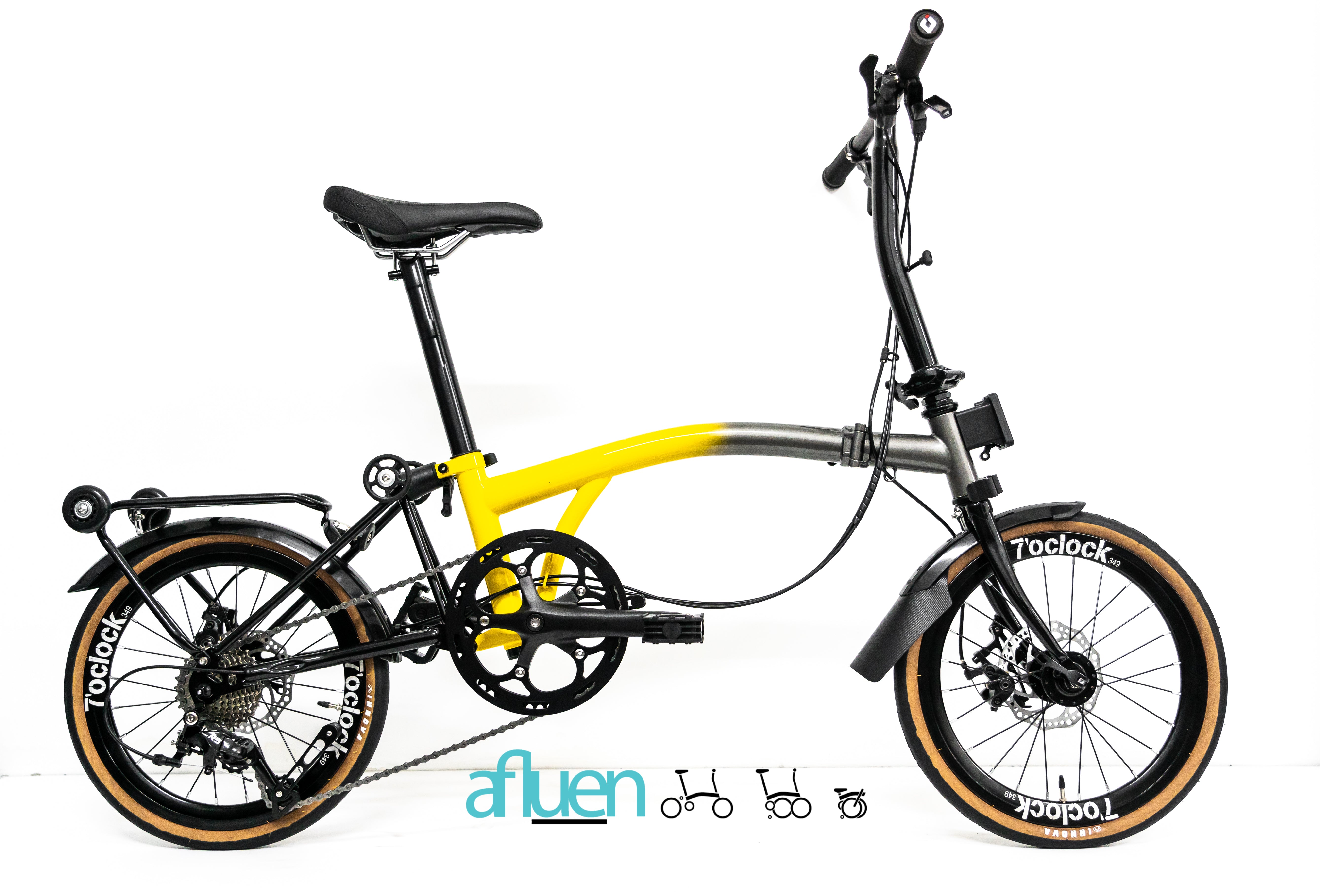 Bicicleta plegable Avro Foldie – 16 pulgadas, 9 velocidades, freno de disco