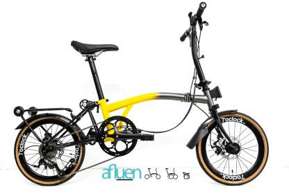 Bicicleta plegable Avro Foldie – 16 pulgadas, 9 velocidades, freno de disco