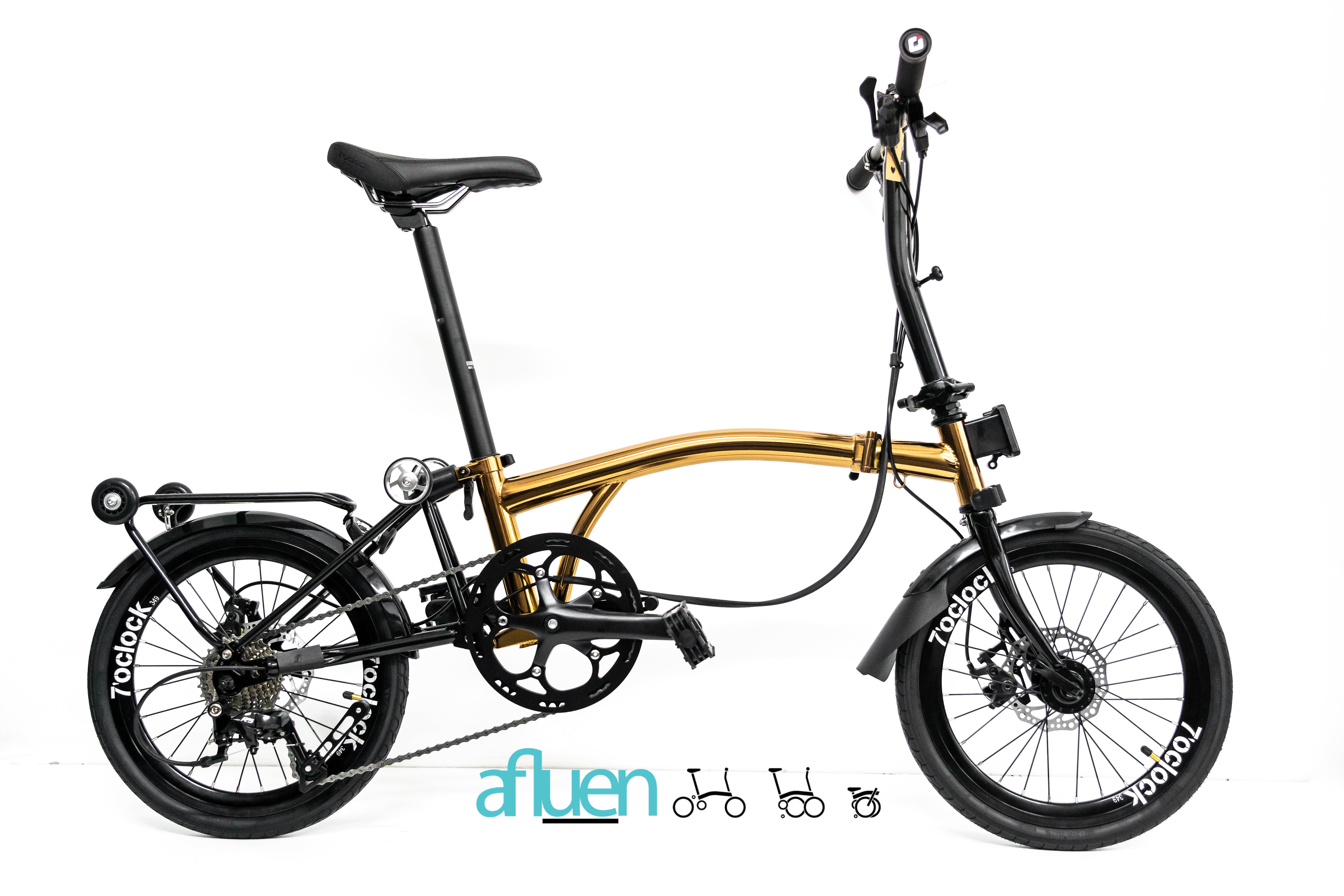 Bicicleta plegable Avro Foldie – 16 pulgadas, 9 velocidades, freno de disco