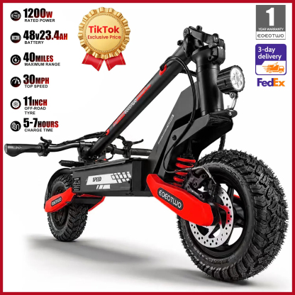 Patinete eléctrico EOEOTWO GT06 con motor de 1200 W y autonomía de 64 km.