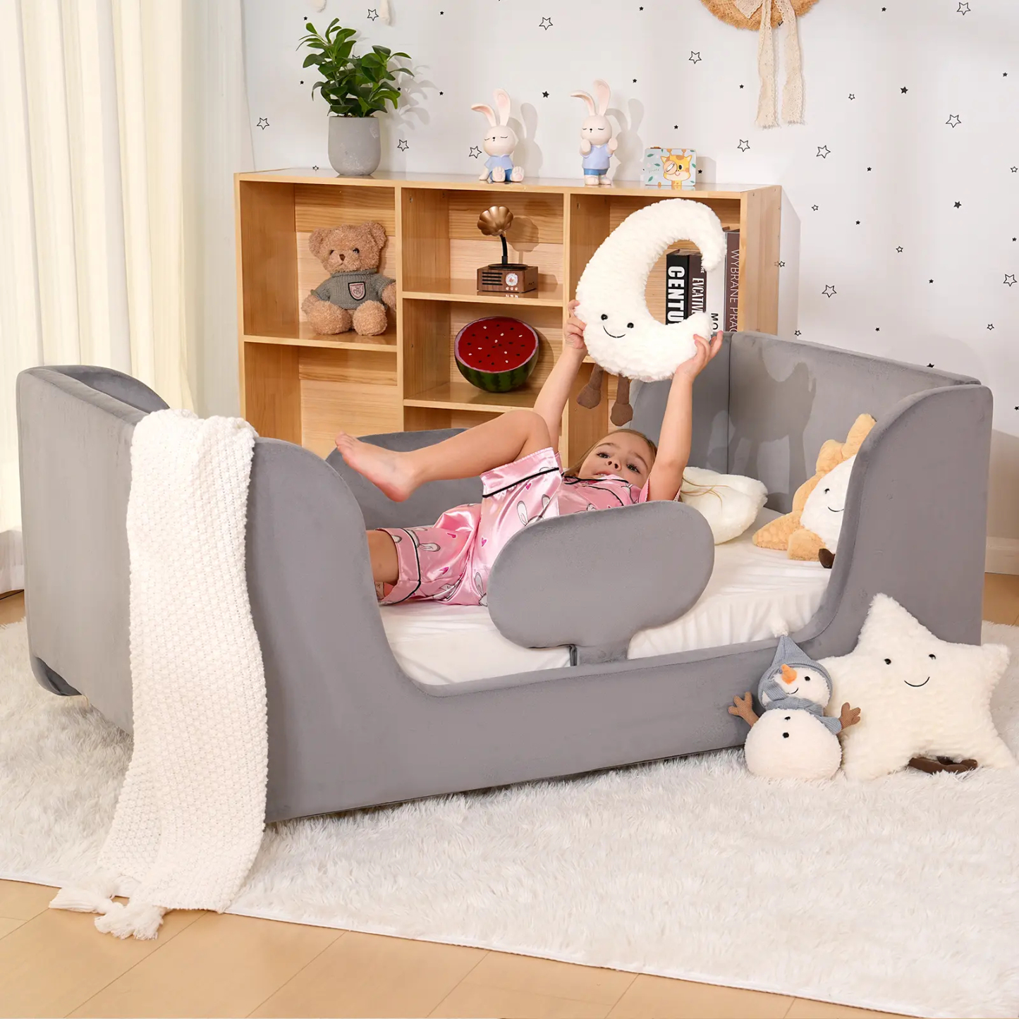 Estructura de cama para niños pequeños Lilypelle con barrera de seguridad adicional