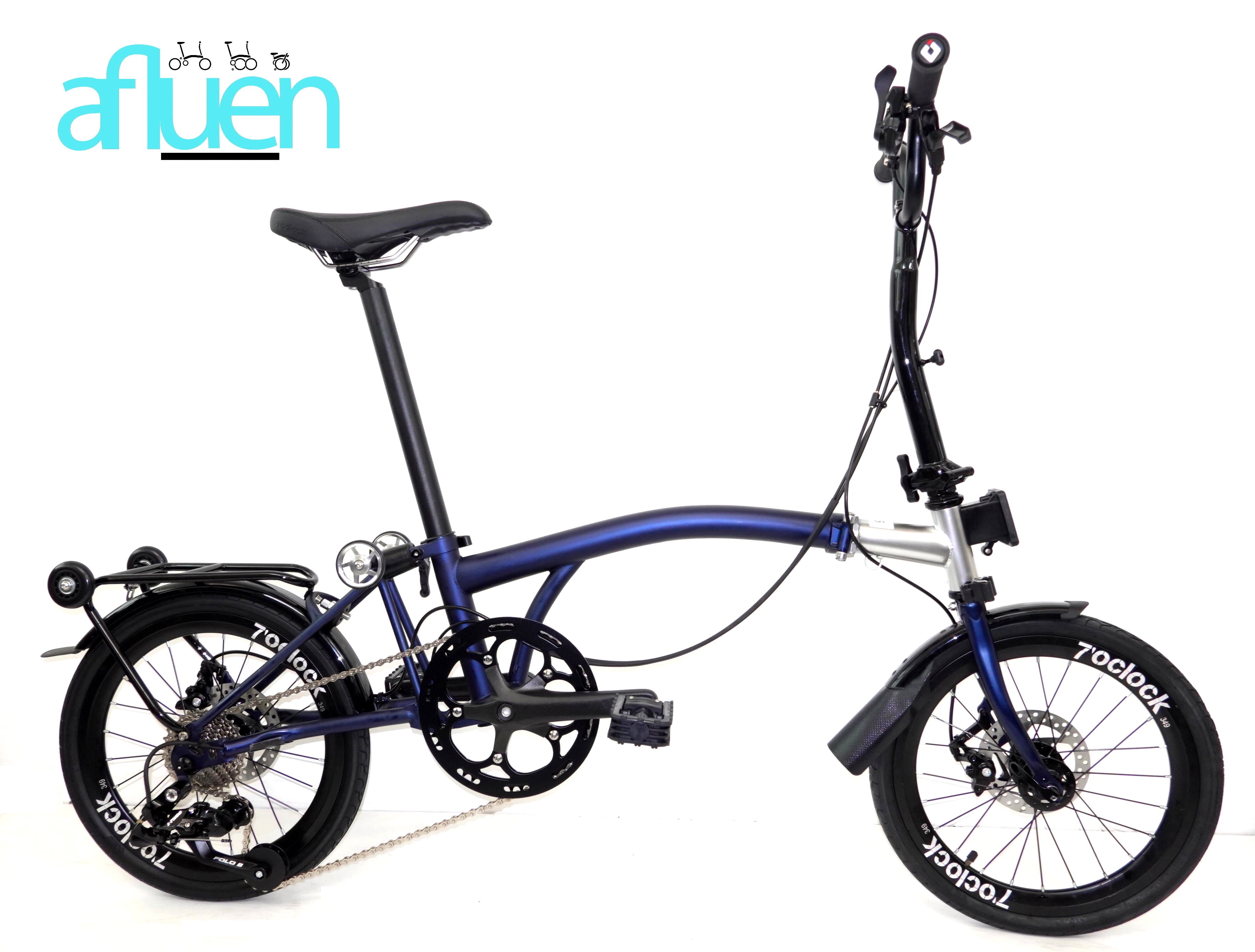 Bicicleta plegable Avro Foldie – 16 pulgadas, 9 velocidades, freno de disco