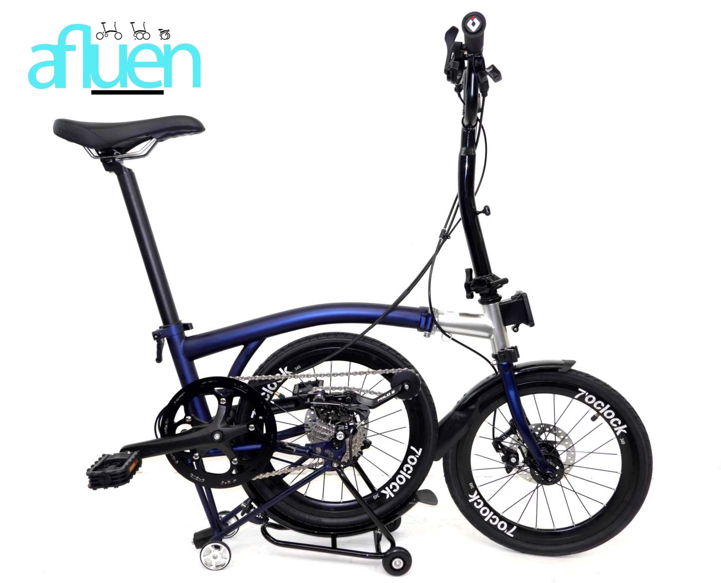 Bicicleta plegable Avro Foldie – 16 pulgadas, 9 velocidades, freno de disco