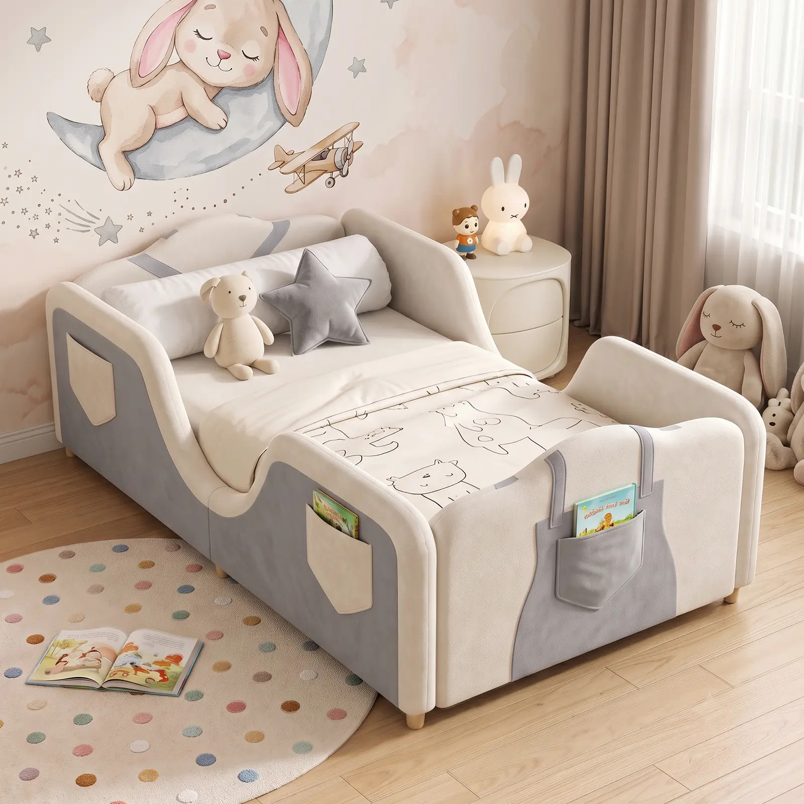 Estructura de cama para niños pequeños Lilypelle con barrera de seguridad adicional