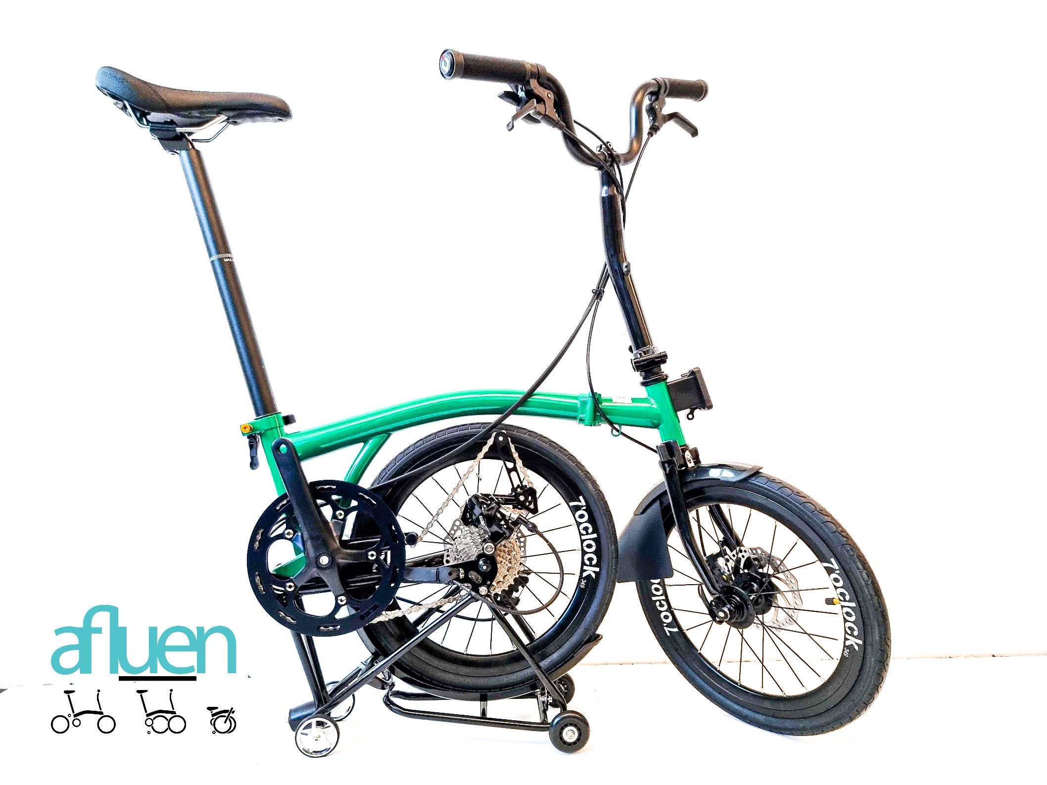 Bicicleta plegable Avro Foldie – 16 pulgadas, 9 velocidades, freno de disco