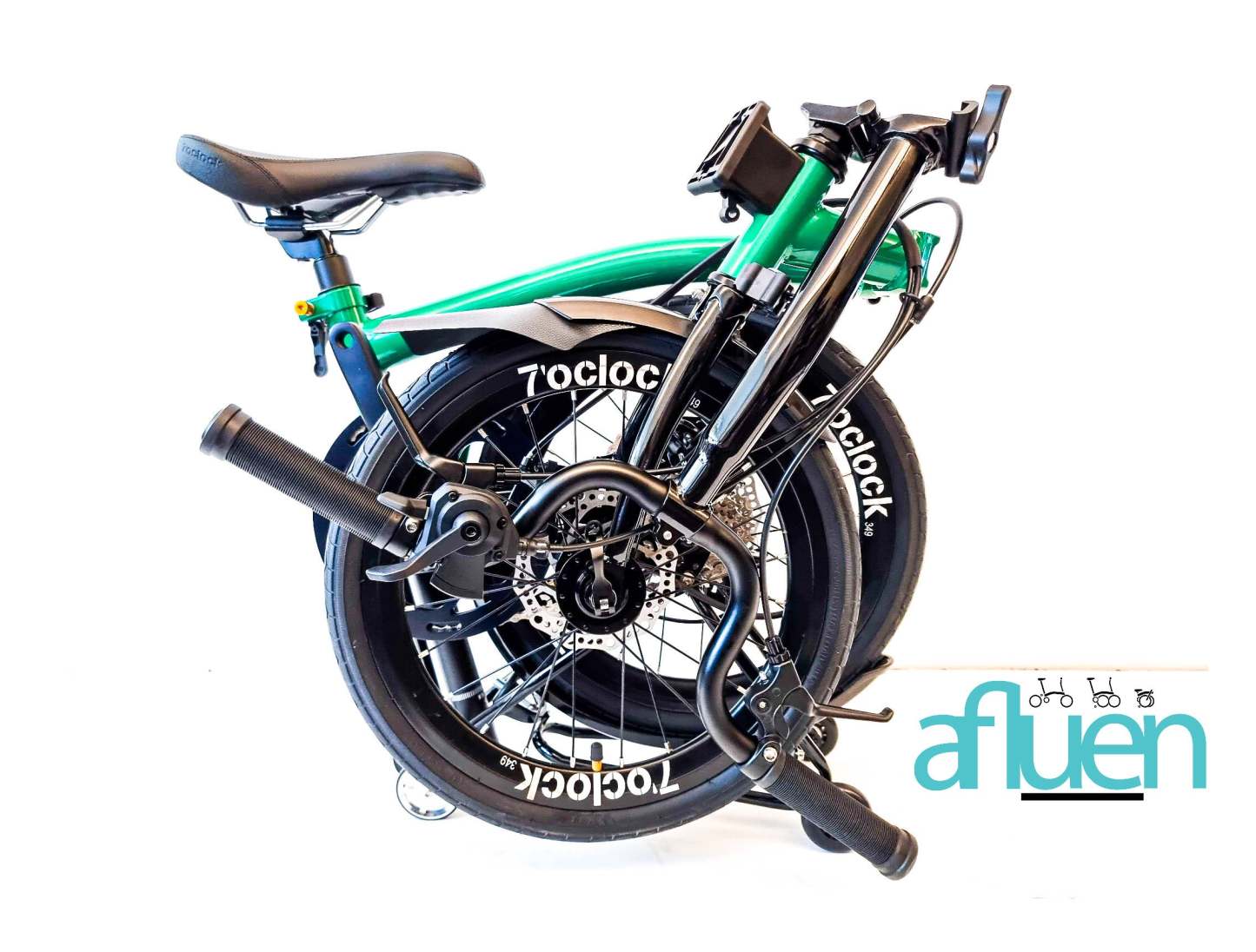 Bicicleta plegable Avro Foldie – 16 pulgadas, 9 velocidades, freno de disco
