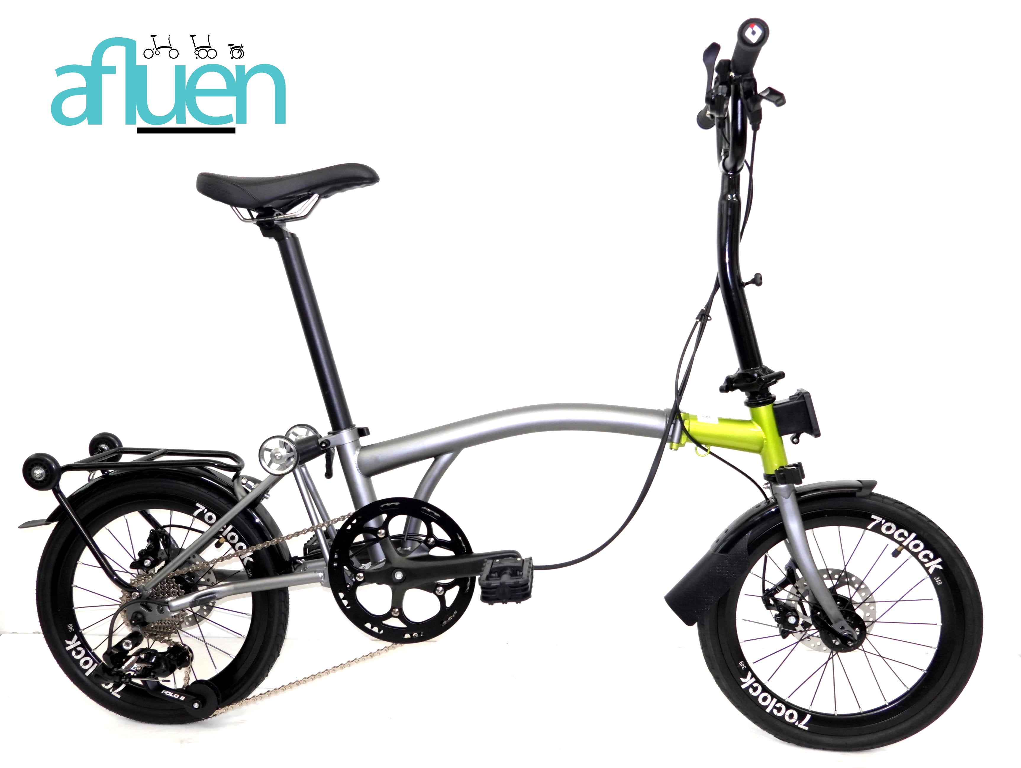 Bicicleta plegable Avro Foldie – 16 pulgadas, 9 velocidades, freno de disco