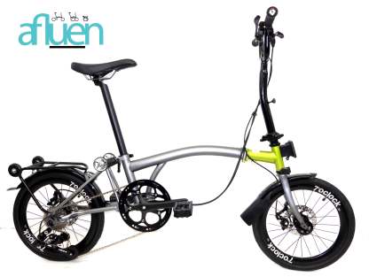 Bicicleta plegable Avro Foldie – 16 pulgadas, 9 velocidades, freno de disco