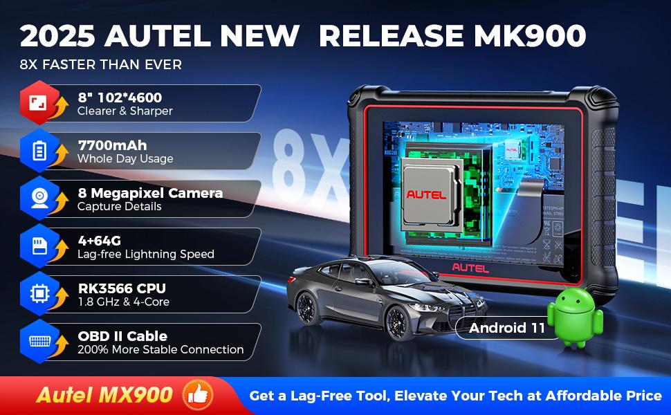 Autel Scanner MaxiCOM MK900 Car Diagnostic Scan Tool All System Diagnose, 40+ Service, 3000+ Active Tests, FCA Autoauth & SGW, No-IP Limited,father'sdaygifts