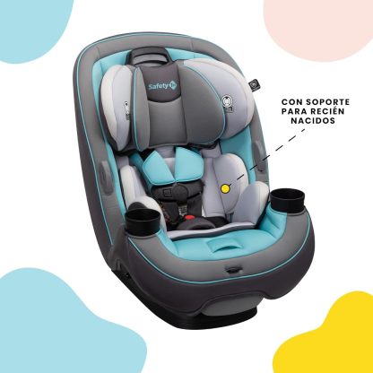 Safety1st Autoasiento Grow and Go 3 etapas, Harvest Moon, convertible, protección de impacto lateral, arnés de 5 puntos, tela lavable a máquina, apta para secadora con sistema latch y 2 portavasos.