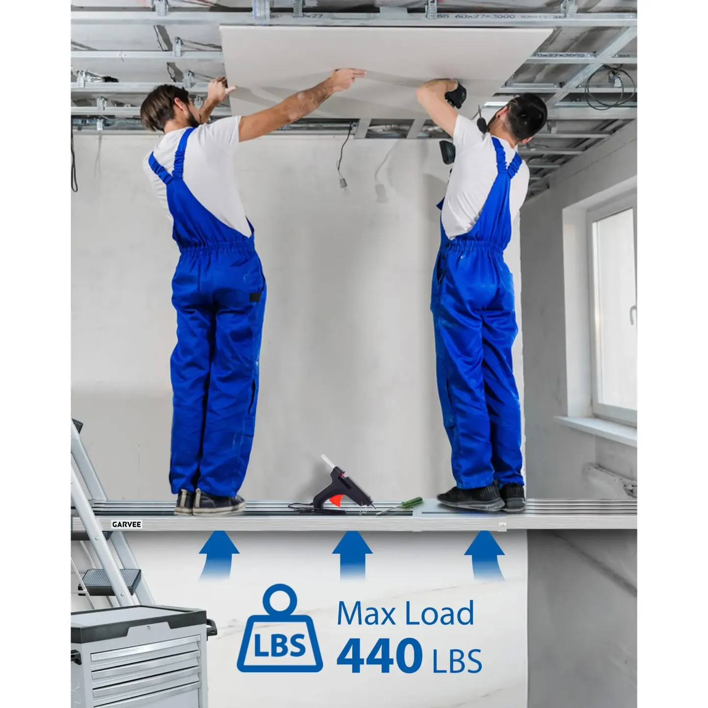 Plataforma de andamio telescópica de 6 a 9 pies, plataforma de trabajo ajustable de aluminio con superficie antideslizante y correas de seguridad, plataforma de escalera resistente para proyectos de construcción y del hogar.