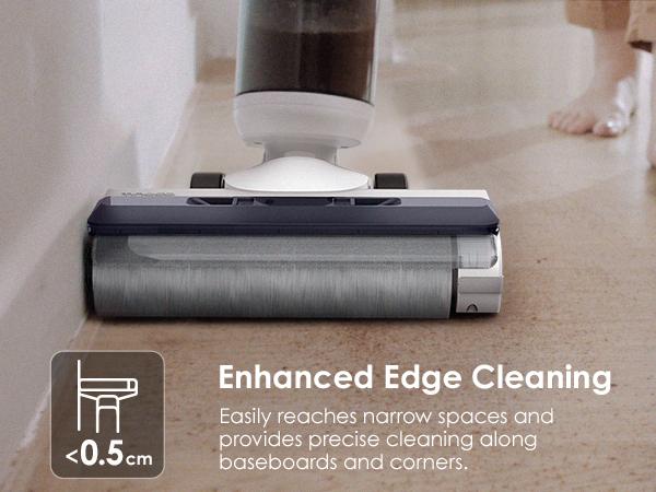 Tineco iFLOOR 5 Breeze Complete Wet Dry Vacuum/Floor Washer, One-Step Cleaning for Hard Floors, Edge Clean, Auto Self-Cleaning, Lightweight & Cordless Design, Blue