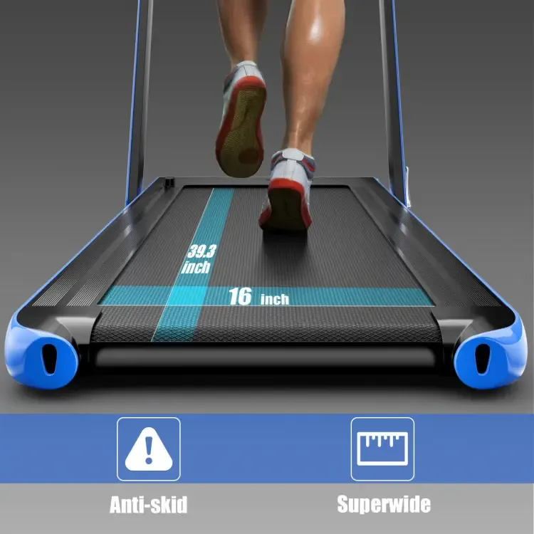 Cinta de correr 2 en 1 COSTWAY, cinta plegable para caminar a 7.5 MPH con aplicación inteligente y control remoto, monitor LED con Bluetooth, máquina para correr compacta ideal para espacios reducidos, cinta de correr plegable y portátil que cabe debajo d