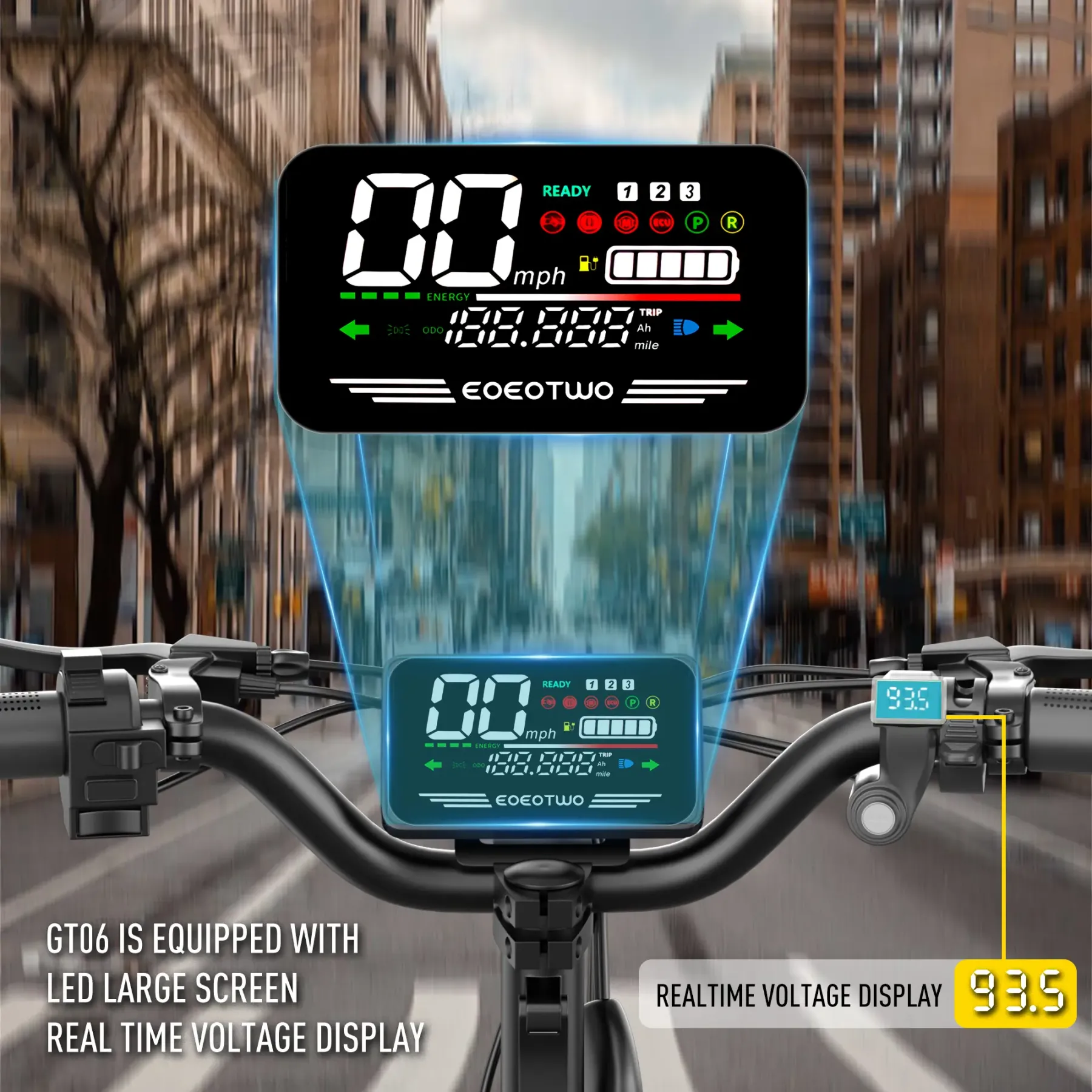 Patinete eléctrico EOEOTWO GT06 con motor de 1200 W y autonomía de 64 km.