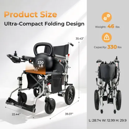 Silla de ruedas eléctrica Zygenair: ligera y plegable.