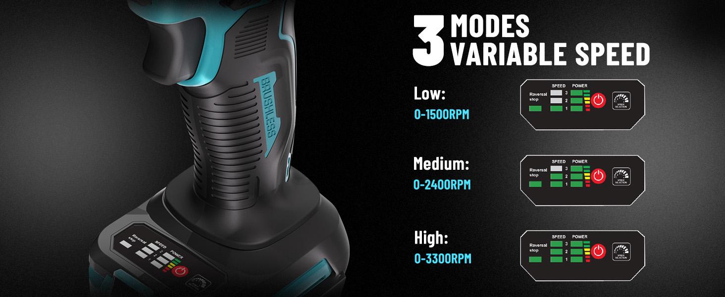 3-In-1 High Torque Impact Gun,450N.m/332Ft-lbs Brushless Cordless Impact Wrench,1/2" Cordless Impact Gun with 4.0Ah Battery & 4 Sockets, Electric Impact Driver for Car/DIY Furniture/Automotive，