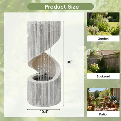 Fuente de agua moderna en espiral SOLVYA con LED para decoración de jardín