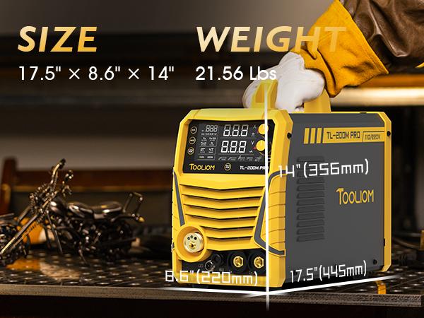 [fathersdaygift] TOOLIOM 200A Aluminum MIG Welder, 5-in-1 MIG/Flux MIG/Lift TIG/Stick/Spool Gun, 110/220V Dual Voltage Multifunctional Welding Machine