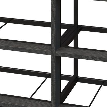 MU:4LIFE Cómoda Elegancia De 6 Cajones, Almacenamiento para Hogar Y Oficina, Organizador Cajonera De Estructura Madera y Cajones De Tela No Tejida y Cubiertas De MDF (Negro y Madera, 6 Cajones)
