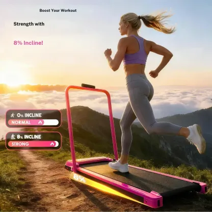 Cinta de correr plegable YAGUD con inclinación ajustable y bandas