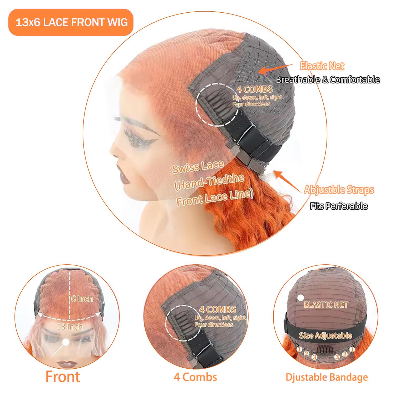 [30 inch only $124]DROSUUD 30 Inch Ginger Lace Front Wigs Human Hair 13x6 Body Wave Wig Orange Ginger Wig Human Hair #350 Body Wave Hd Lace Front Wigs for Women 180% Density Body Wave Frontal Wigs#Summmervibes