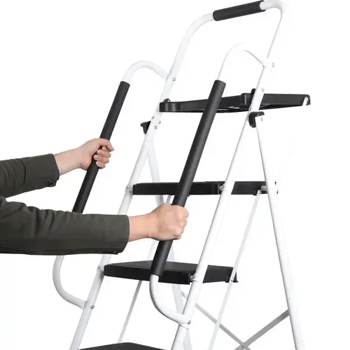 Escalera plegable de acero Summerwins de 5, 4 o 3 peldaños con escalones anchos antideslizantes