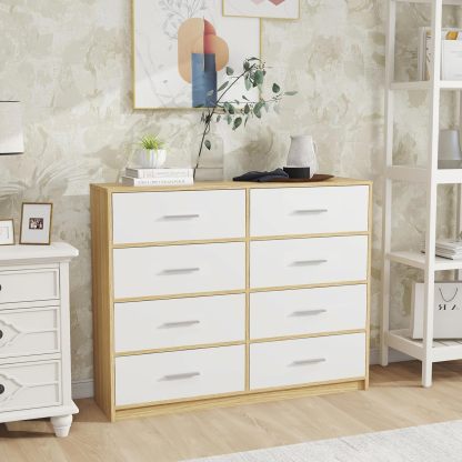 MU:4LIFE Cómoda Elegancia De 6 Cajones, Almacenamiento para Hogar Y Oficina, Organizador Cajonera De Estructura Madera y Cajones De Tela No Tejida y Cubiertas De MDF (Negro y Madera, 6 Cajones)