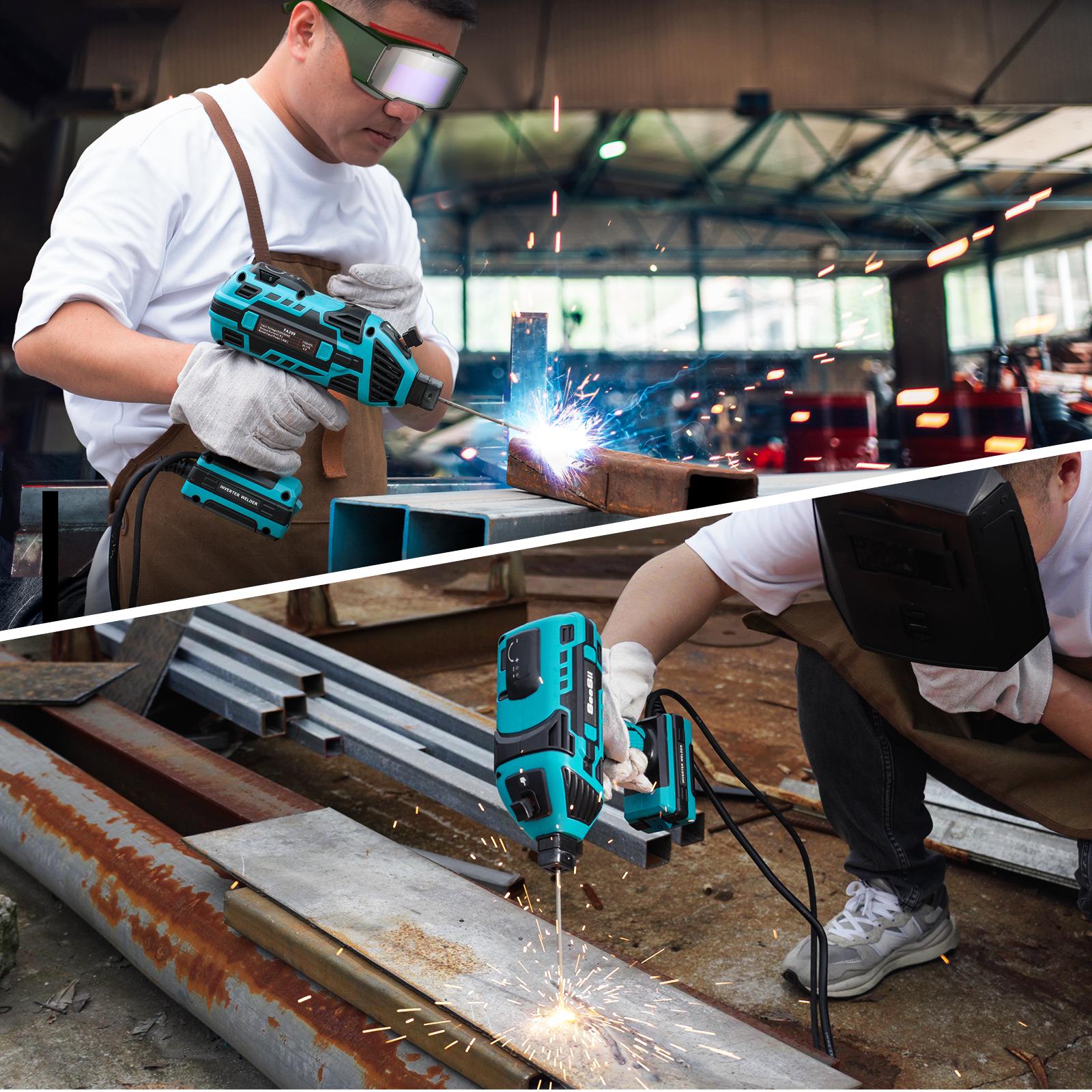 【FathersDay Gift】SEESII Handheld Welder 110V 120A Portable ARC Welding Machine with True Color Auto Darkening Goggles & Chipping Hammer for 3/64"-1/8" Rods Smart#SummerVibes IGBT Inverter Technology 20-120 Amp Output Outdoorfun fathersdaygift