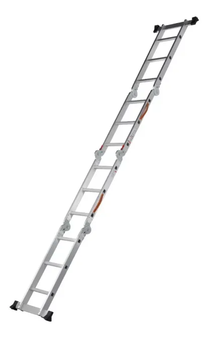 Escalera De Aluminio Multiposiciones Plegable KMEM35 Kingsman De 3.5 Metros Con 12 Peldaños Y Charolas Tipo Tijera Andamio Para 150 kg