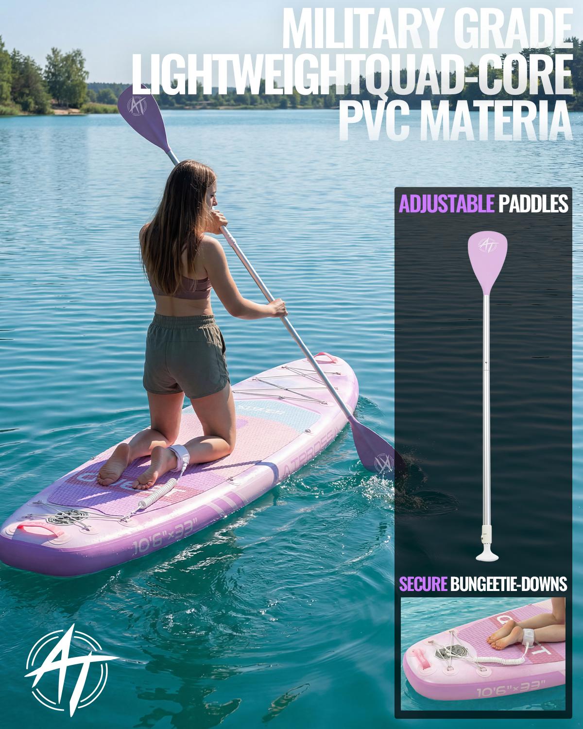 [DealsForYouDays] 10'6''x33'' Inflatable Stand Up Paddleboard, 400lbs Extra Wide SUP with Anti-Slip EVA Deck, Premium Accessories Kit, Stable for Yoga, Fishing summergarden