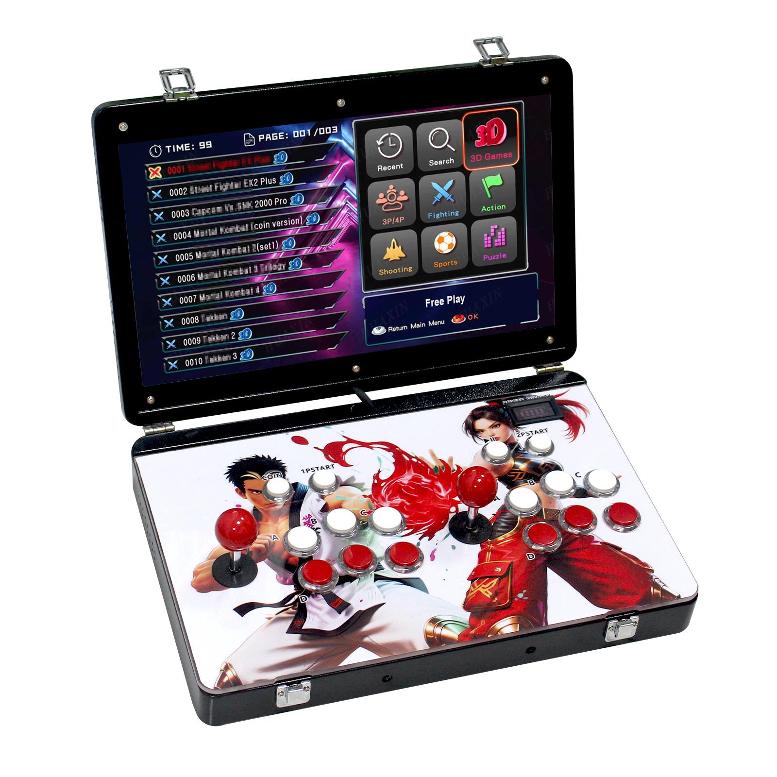 9800 in 1 Hand-held Portable Selected Arcade Game Console 17.5-inch HD Screen Dual Players Box DX, Retro Video Game Machine Search/Hide/Save/Load/Pause Games