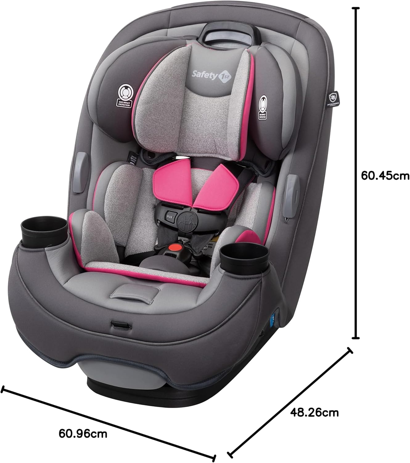 Safety1st Autoasiento Grow and Go 3 etapas, Harvest Moon, convertible, protección de impacto lateral, arnés de 5 puntos, tela lavable a máquina, apta para secadora con sistema latch y 2 portavasos.