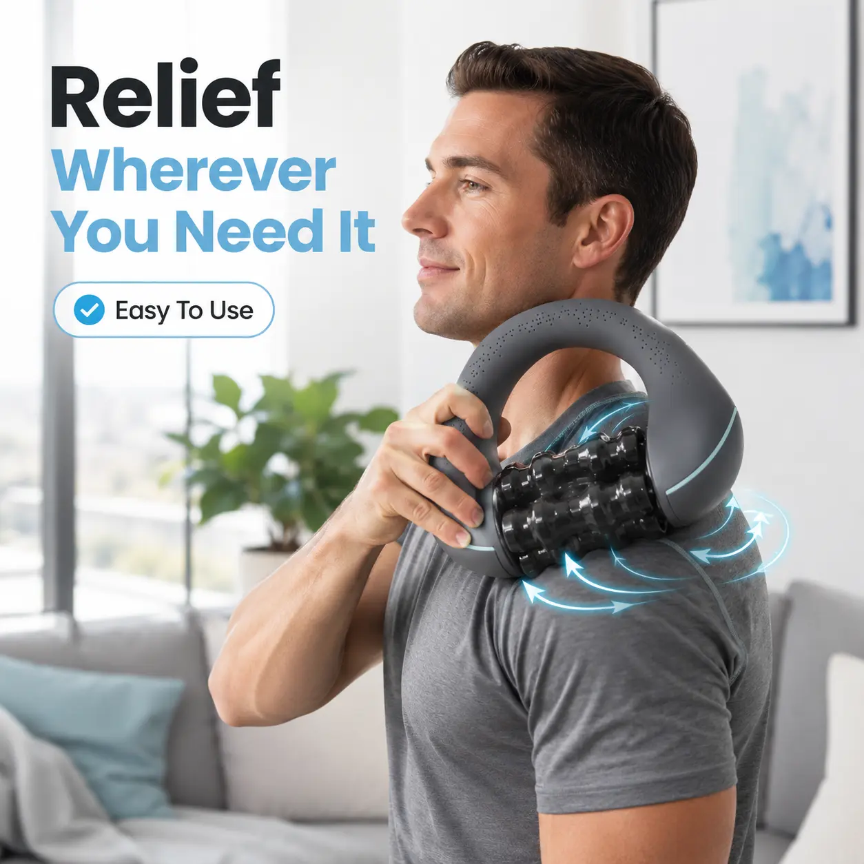 [Regalo para el Día del Padre] El masajeador eléctrico manual WeBack ofrece alivio para todo el cuerpo, actuando sobre los tejidos profundos y los músculos mediante rotación a 3 velocidades.