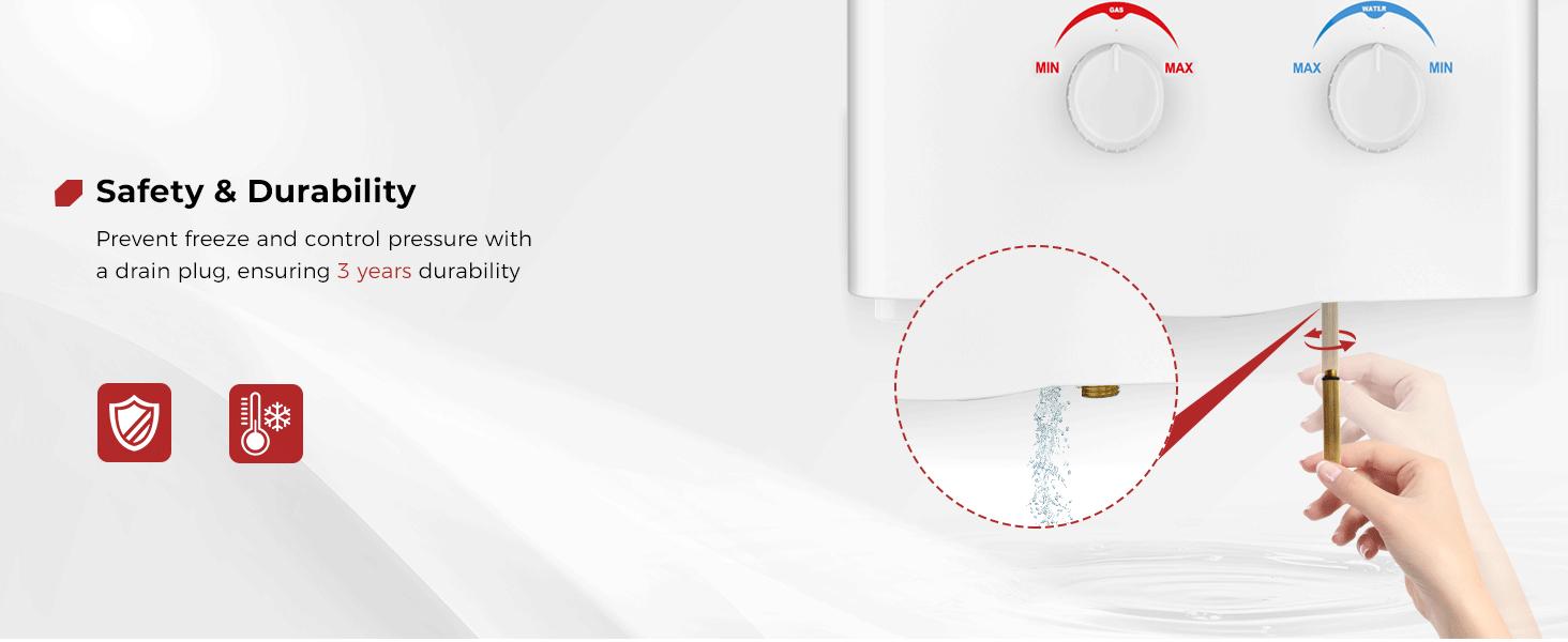 CAMPLUX Multifunction Compact Handheld Portable Tankless Water Heater - 1.32GPM On-Demand Hot Water, Low Pressure Start for Camping Shower, Outdoor RV Use CAMPLUX Multifunction Compact Handheld Portable Tankless Water Heater - 1.32GPM On-Demand Hot Water, Low Pressure Start for Camping Shower, Outdoor RV Use