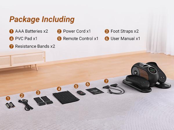 Merach Under Desk Elliptical Machine, Electric Seated Pedal Leg Exerciser for Seniors with Remote Control, 12-Speed Manual & Auto Modes, Anti-Slip Quiet Portable Design for Home Office Fitness Training Summervibes