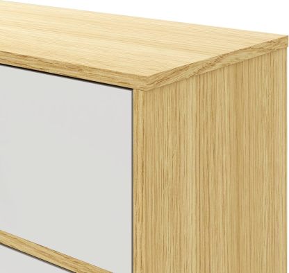 MU:4LIFE Cómoda Elegancia De 6 Cajones, Almacenamiento para Hogar Y Oficina, Organizador Cajonera De Estructura Madera y Cajones De Tela No Tejida y Cubiertas De MDF (Negro y Madera, 6 Cajones)