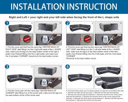 MIFXIN - Fundas de sofá de esquina seccionales de 5 asientos en forma de L, 3 piezas de terciopelo elástico, suave, lavable, protector de sofá para sofás de esquina de 5 plazas (negro)