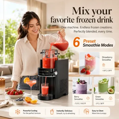 Máquina de granizados S1 para el hogar, no necesita hielo, máquina de bebidas congeladas con 6 preajustes inteligentes y capacidad de 40 oz, máquina de granizados de encimera para bebidas de verano, fiestas de barbacoa, batidos y frappés.