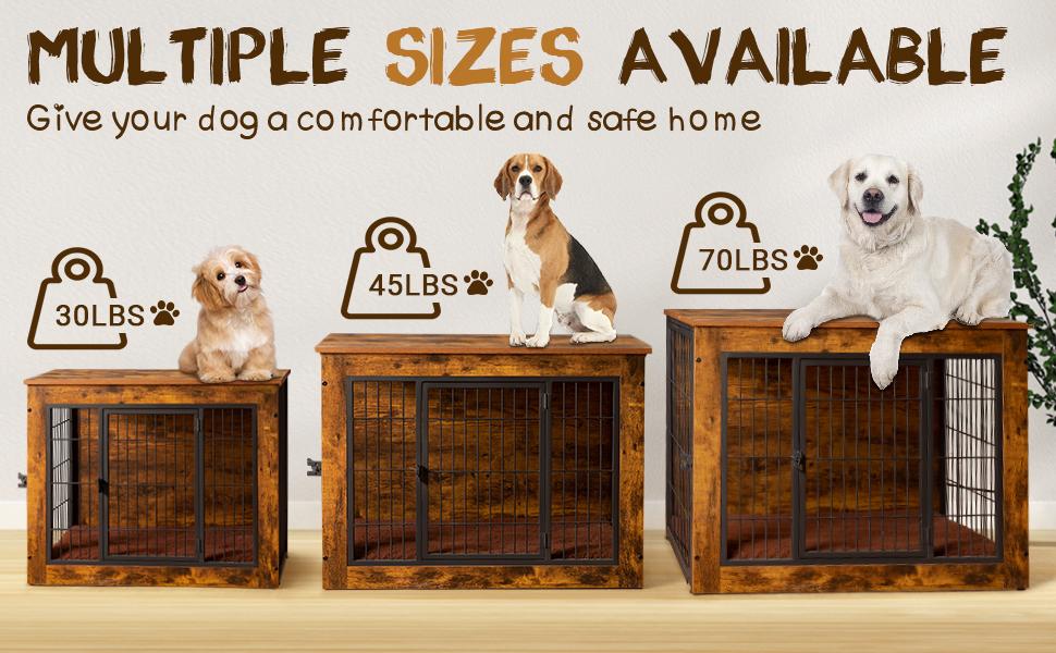 Warcat Dog Crate Furniture with Thick Cushion, Side End Table Wooden Dog Cage with Double Doors, Chew-Resistant Dog Kennel Dog House Indoor for Small to Large Dog #summeressentials #TikTokShopDealsforYouDays #SummerWins #tiktokshopmemorialday