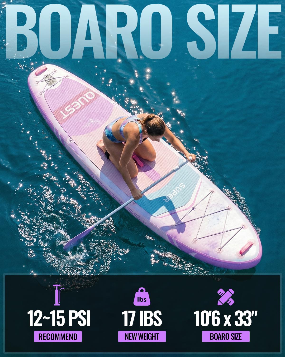 [DealsForYouDays] 10'6''x33'' Inflatable Stand Up Paddleboard, 400lbs Extra Wide SUP with Anti-Slip EVA Deck, Premium Accessories Kit, Stable for Yoga, Fishing summergarden