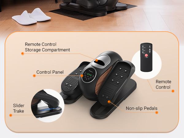 Merach Under Desk Elliptical Machine, Electric Seated Pedal Leg Exerciser for Seniors with Remote Control, 12-Speed Manual & Auto Modes, Anti-Slip Quiet Portable Design for Home Office Fitness Training Summervibes